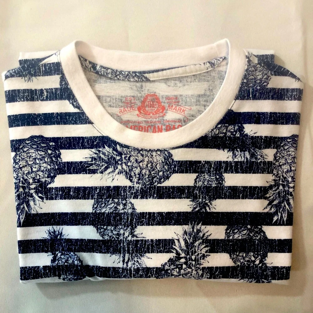 Unisex American Rag Stripe T Shirt - Picture 14 of 16